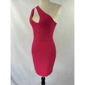 Superdown Nava Mini Dress Pink Small One Shoulder Bodycon Asymmetrical Dopamine